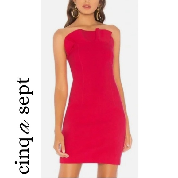 cinq a sept Dresses & Skirts - cinq a sept Hot Pink Strapless Bodycon Mini Dress